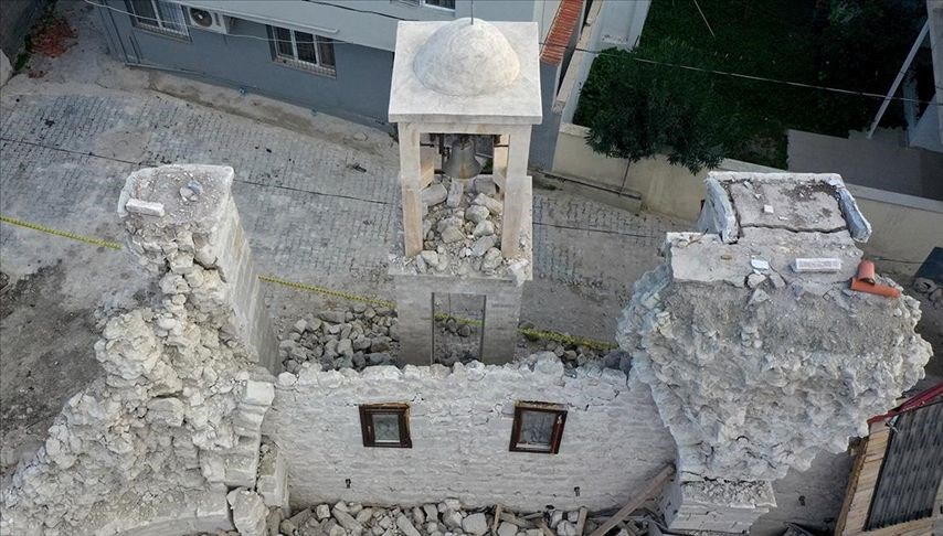 Hatay’daki Maria Ana Rum Ortodoks Kilisesi’nden geriye yalnızca çan kulesi kaldı