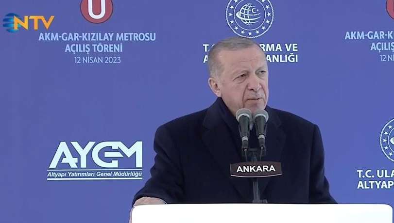 Cumhurbaşkanı Erdoğan, AKM-Gar-Kızılay Metro Sınırı’nın açılışında konuşuyor