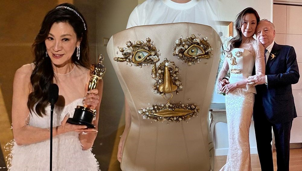 Oscar ödüllü oyuncu Michelle Yeoh’nun enteresan gelinliği